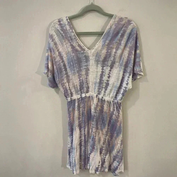 Cynthia Rowley Tie-Dye Linen V-Neck Swim Cover-up S – Pastel Shades - Picture 6 of 7